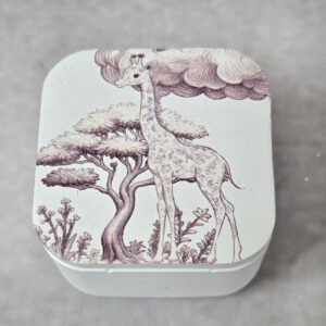 Κεραμική μπιζουτιέρα με εκτύπωση καμηλόπαρδαλη καφέ Toile de Jouy