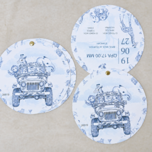 TOILE DE JOUY ΣΤΡΟΓΓΥΛΗ ΠΡΟΣΚΛΗΣΗ  ΣΑΦΑΡΙ BABY BLUE DENIM ΧΡΩΜΑ